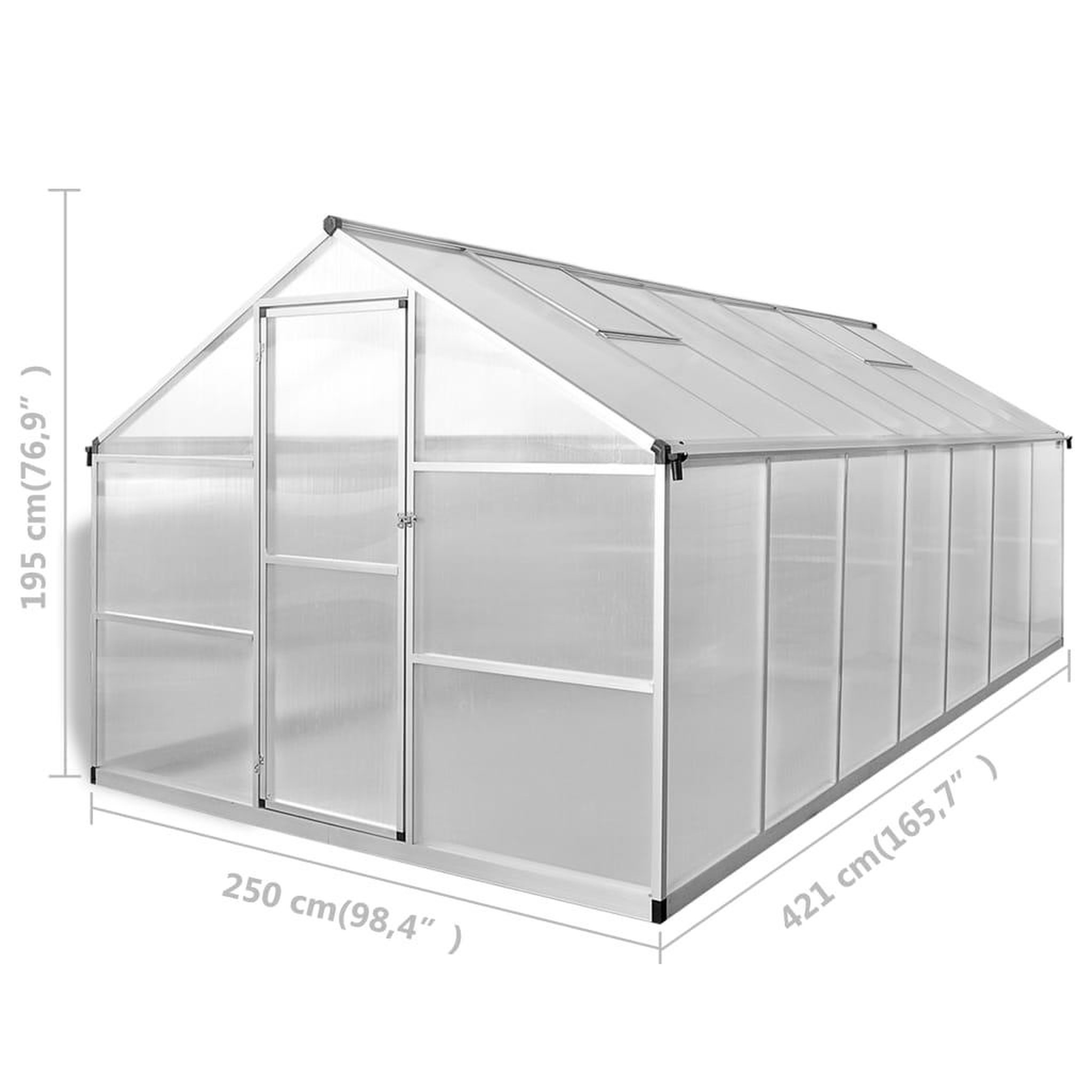 Voir la diapositive 6 : VIDAXL Serre Aluminium renforce 10,53 m^2
