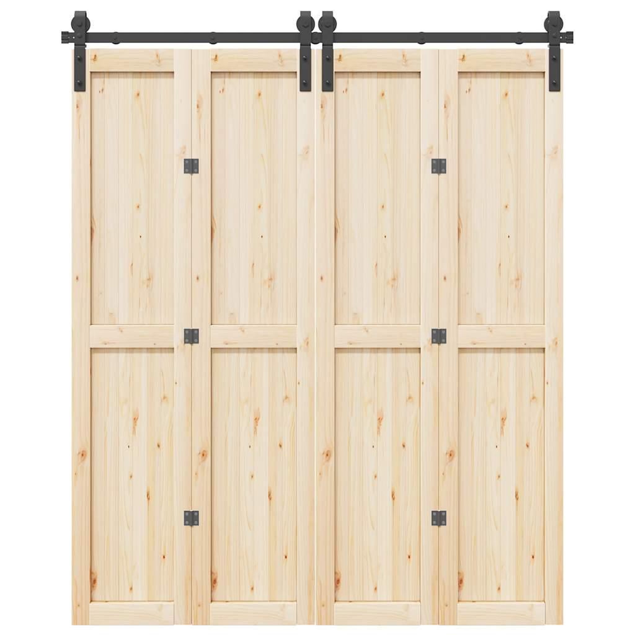 VIDAXL Kit de quincaillerie de porte coulissante 183 cm Acier Noir