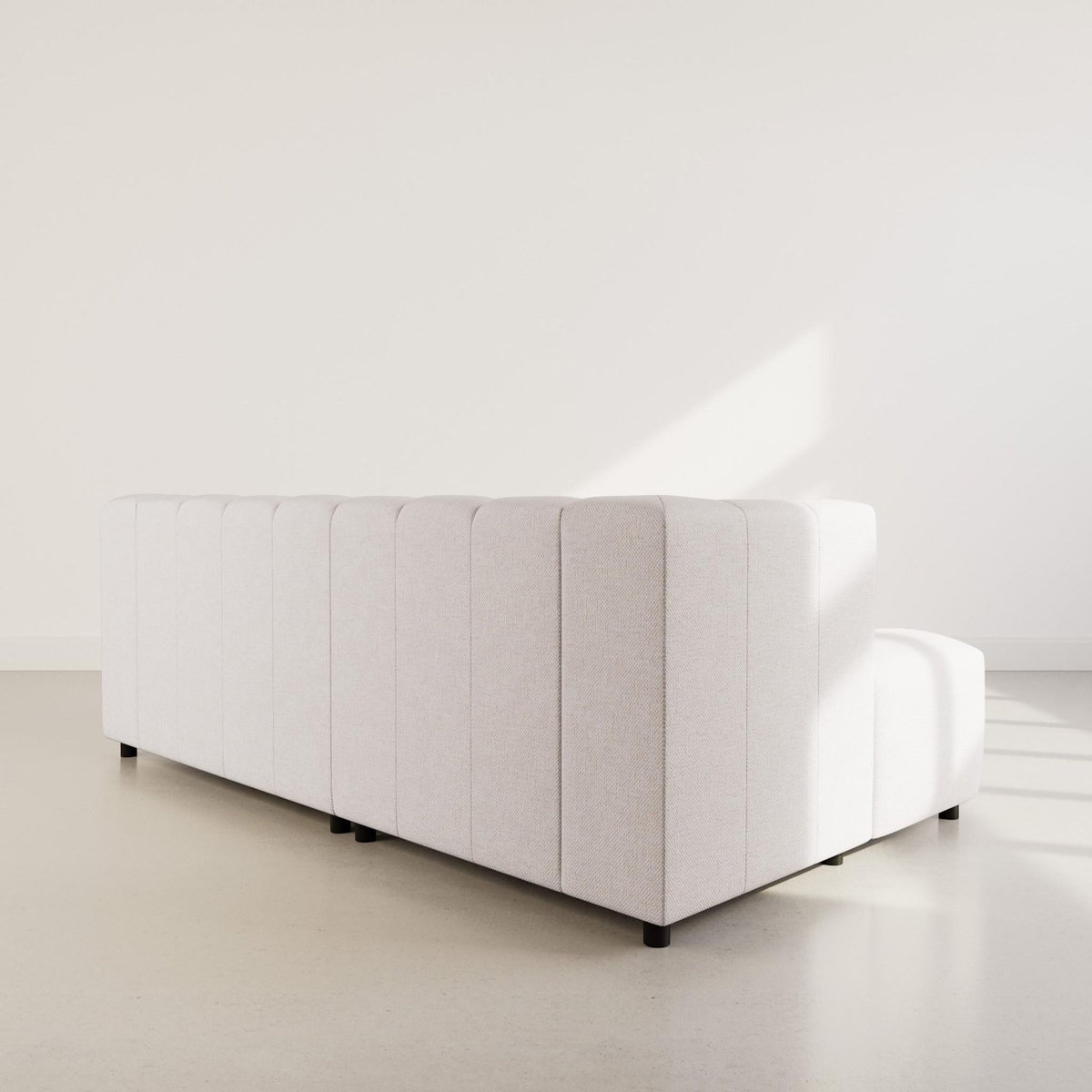 LISA DESIGN Curtis - canapé d'angle gauche 4 places avec accoudoir en tissu texturé