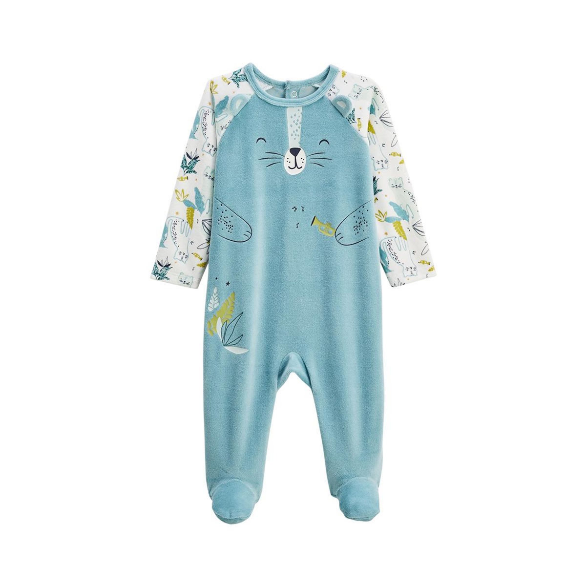 Petit Béguin Pyjama bébé en velours Oscar