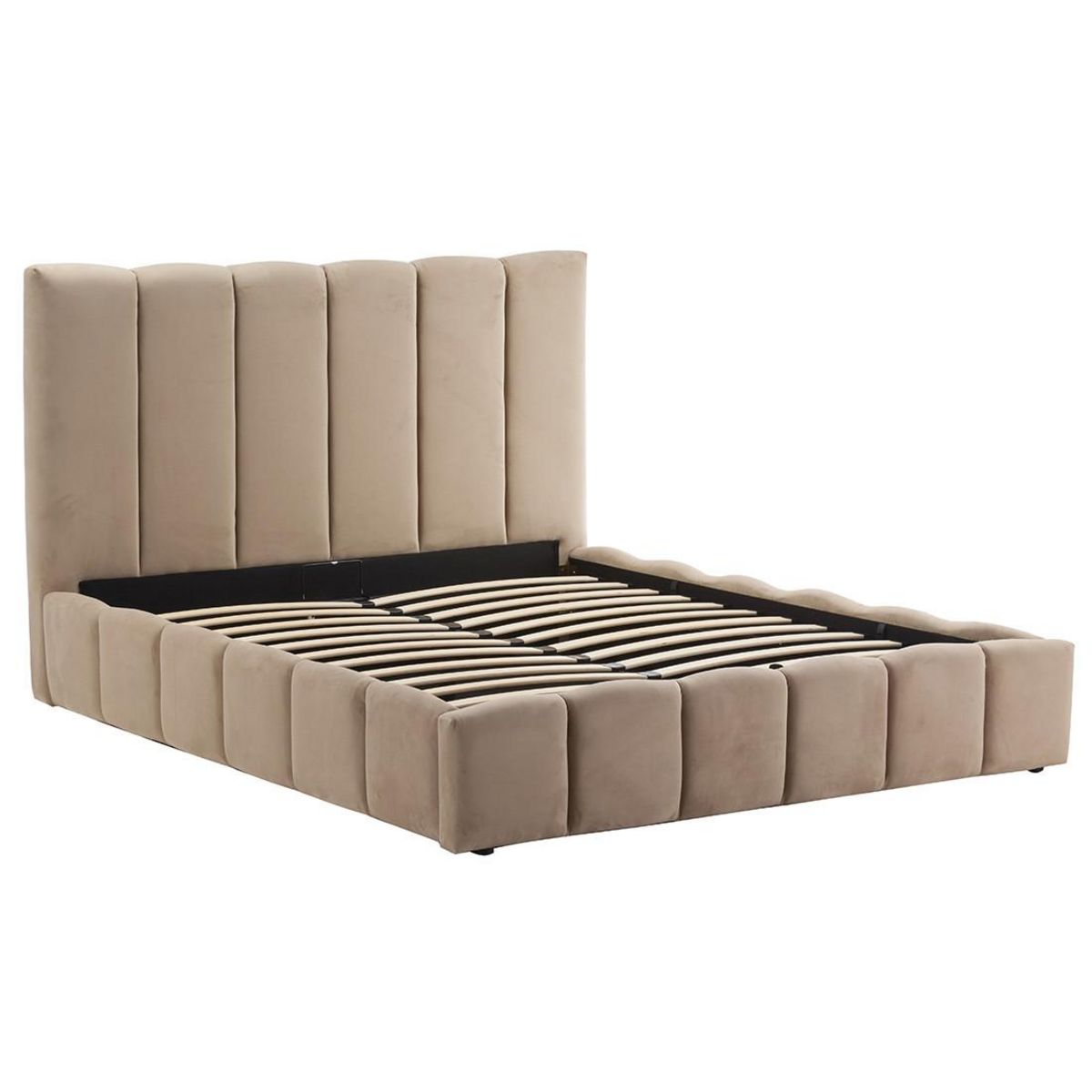 BEST MOBILIER Mermaid - lit coffre - 160x200 cm - en velours - sommier inclus