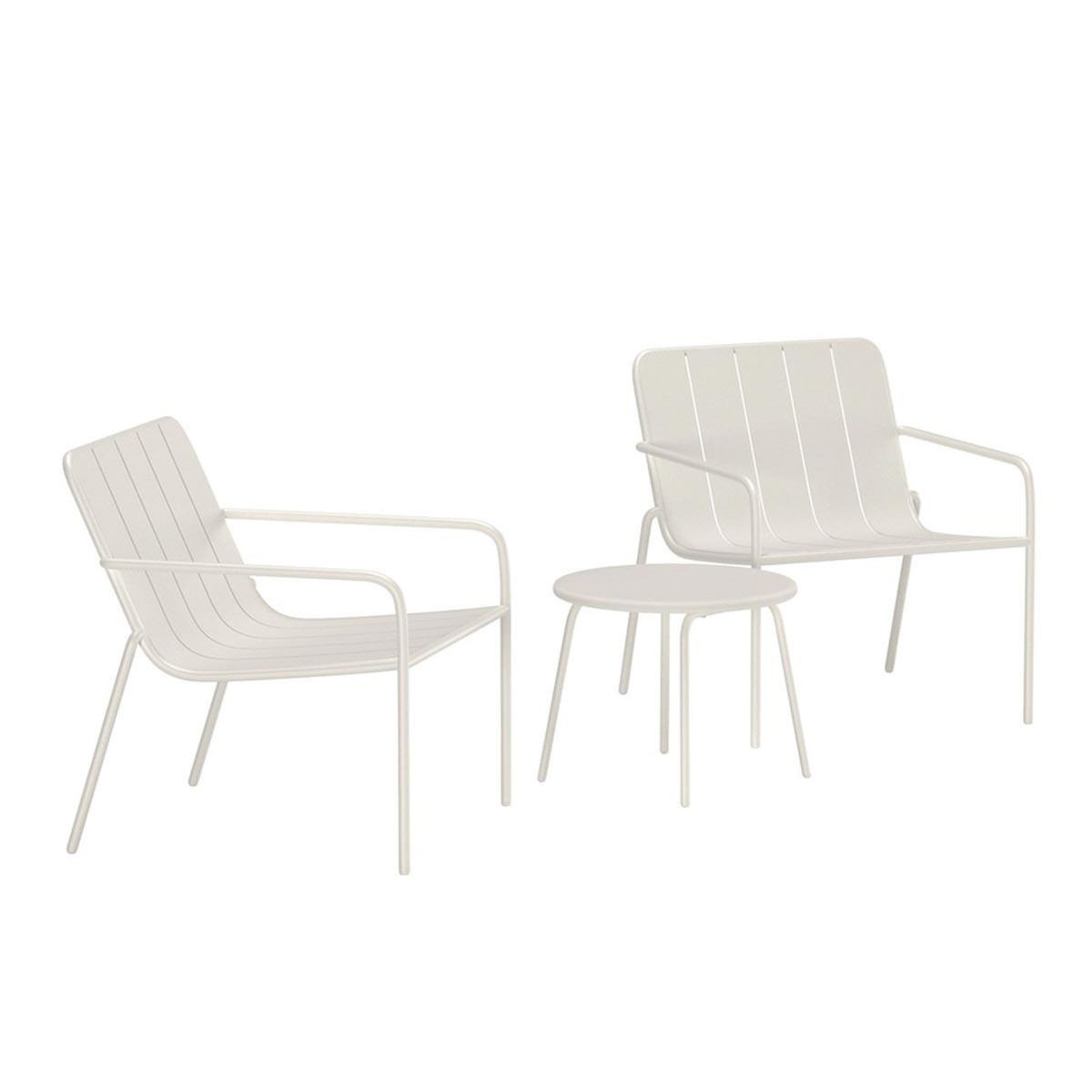 Paris Prix Salon de Jardin 3 Pièces  Minos  74cm Beige