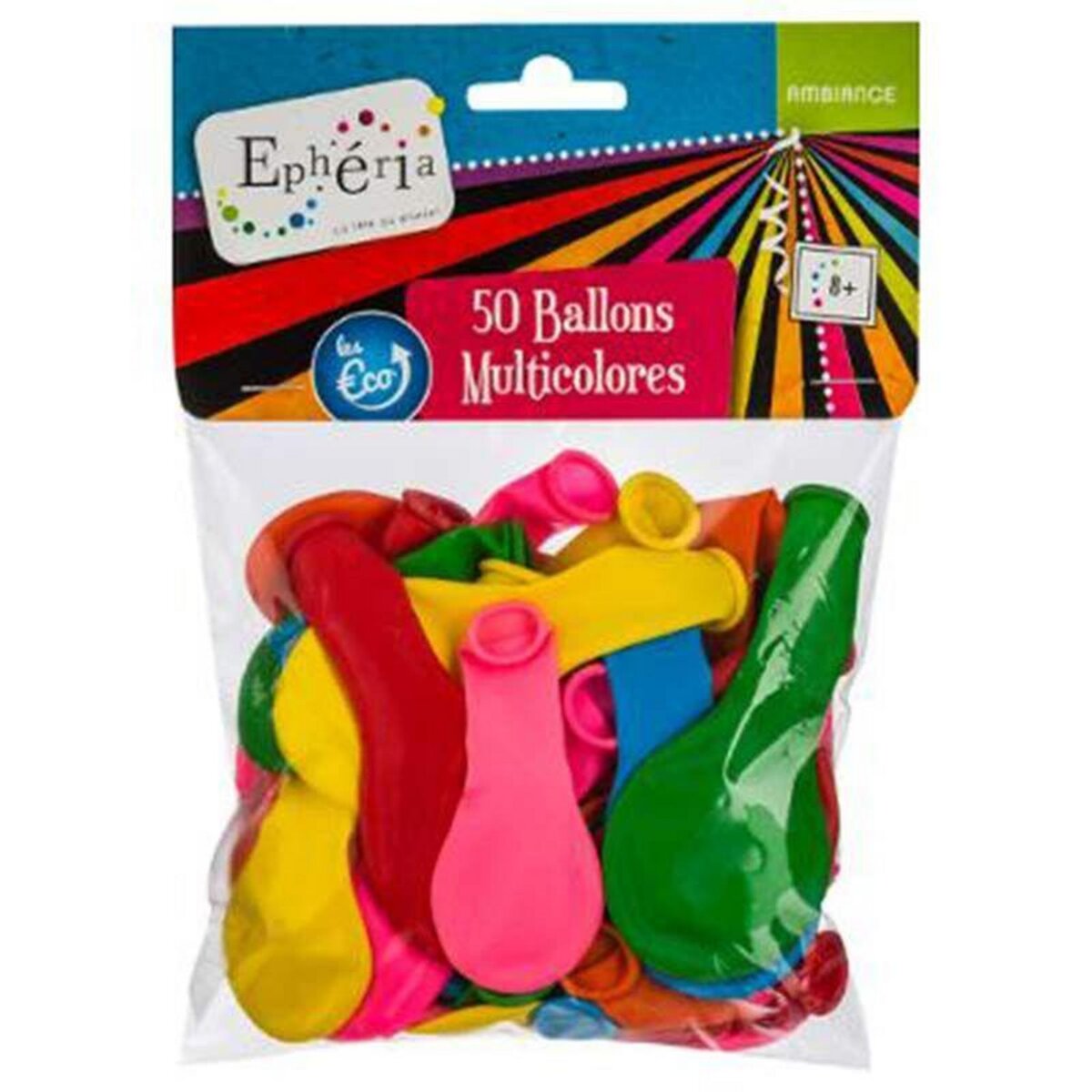  Lot de 50 Ballons Gonflables  Ephéria  20cm Multicolore
