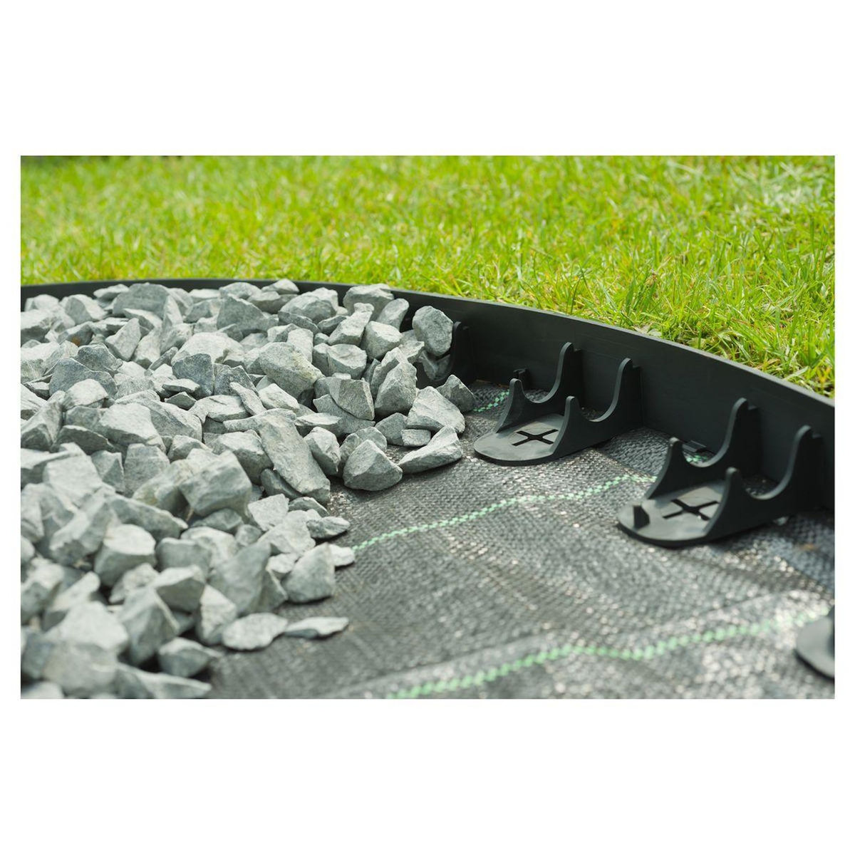 Nature Bordure à gazon - PP/PE, noir, 16x ancres