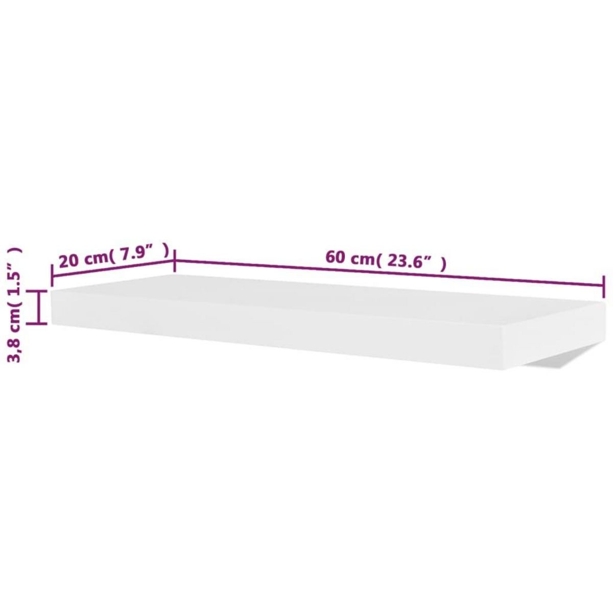 VIDAXL Etageres murales 4 pcs Blanc 60 cm