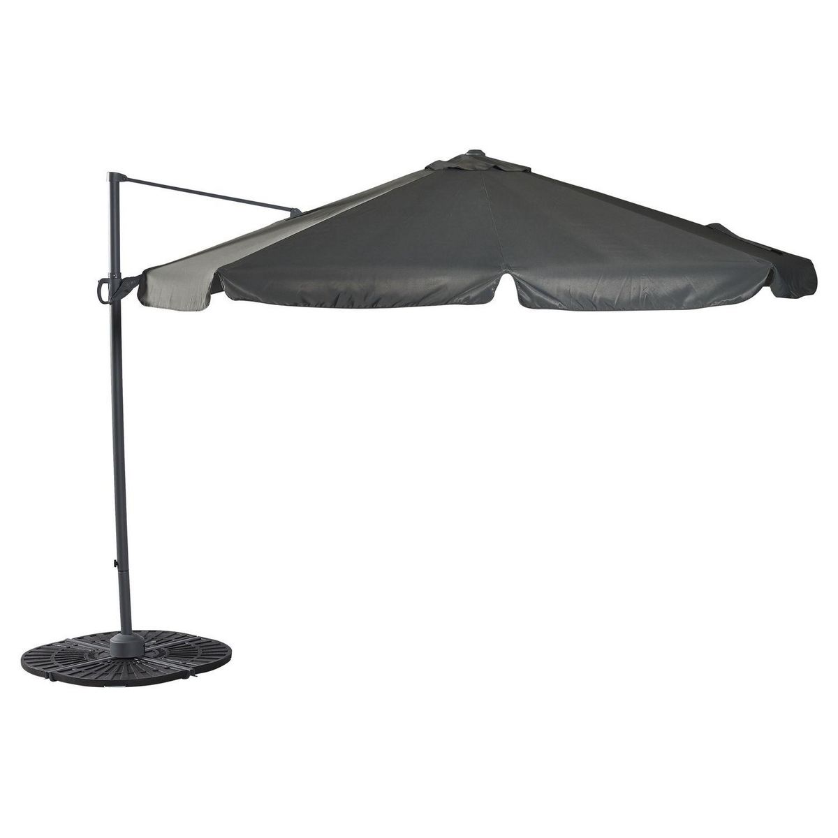 GARDENSTAR Parasol aluminium déporté gris bleuté rond  3,5M