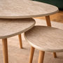 Voir la diapositive 4 : CONCEPT USINE Set de 3 tables gigognes design effet travertin TIRA