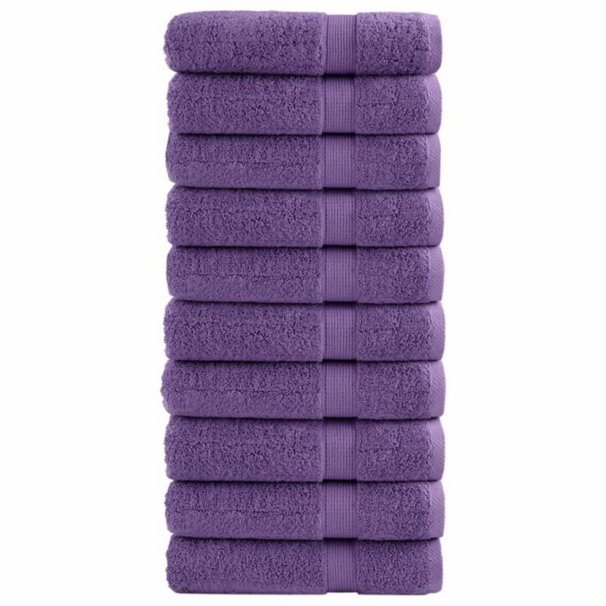 VIDAXL Essuie mains de qualité supérieure SOLUND 10pcs violet 600 g m²