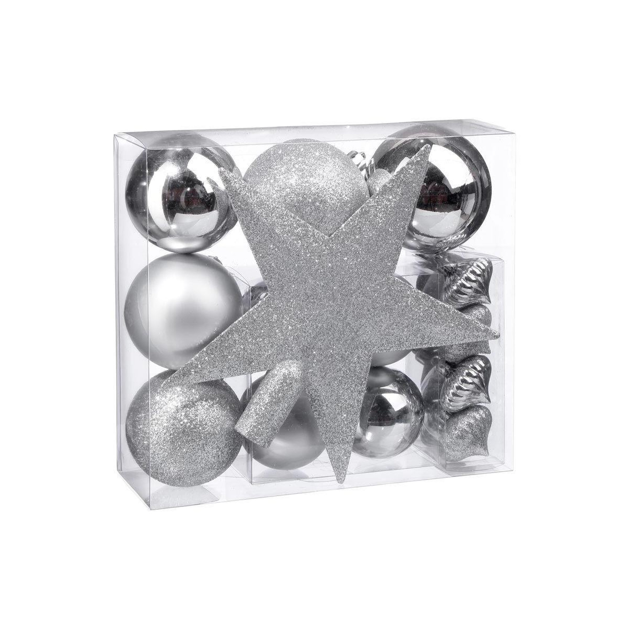 FEERIC LIGHT & CHRISTMAS Kit 18 pièces déco de noël  colorama  23cm argent