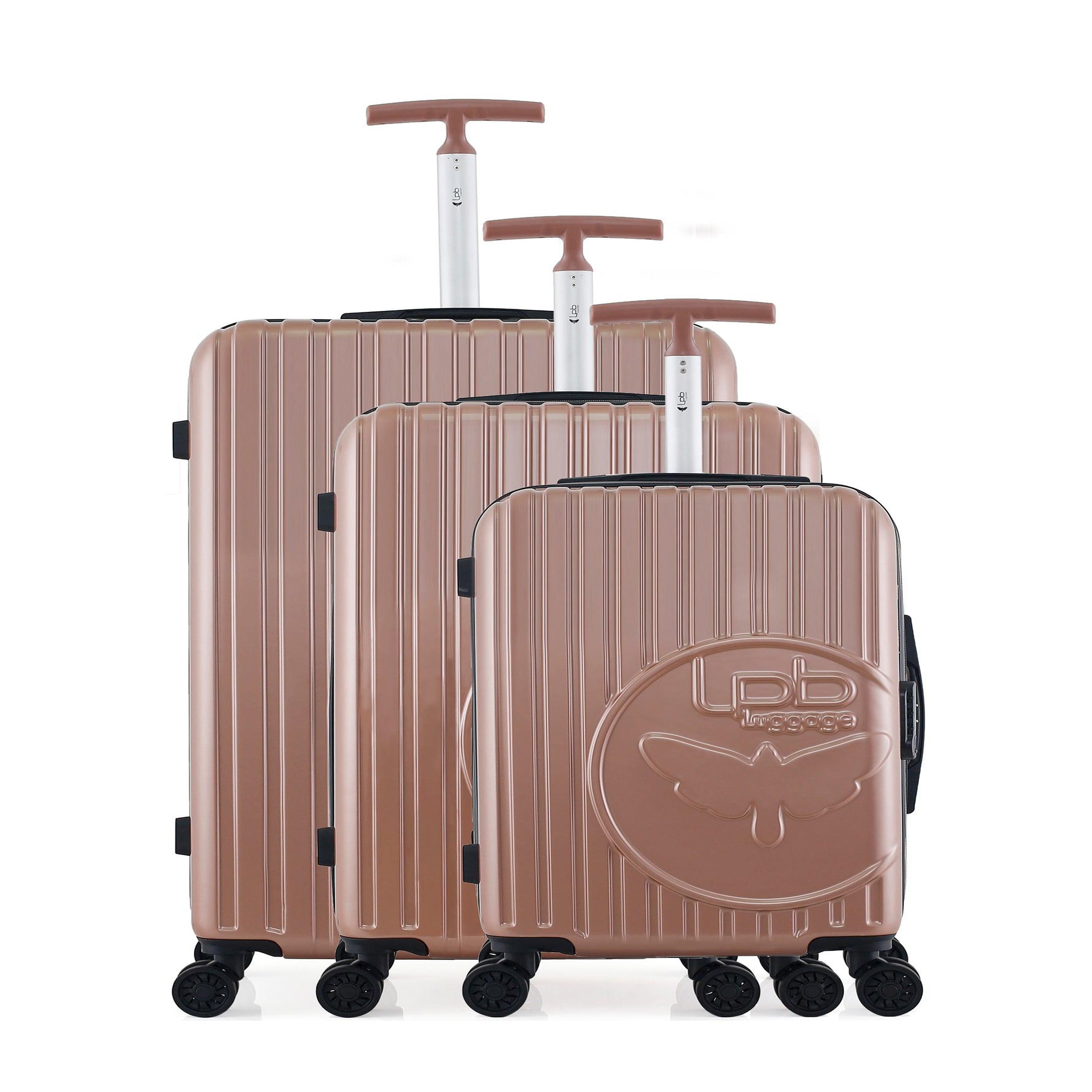 LES P'TITES BOMBES LPB Lpb luggage - set de 3 valises romane 75 cm 4 roues. Coloris disponibles : Rose