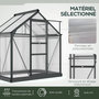Voir la diapositive 4 : OUTSUNNY Serre de jardin aluminium polycarbonate 2,51 m² dim. 1,9L x 1,32l x 2,01H m lucarne, porte coulissante + fondation incluse alu. gris polycarbonate transparent