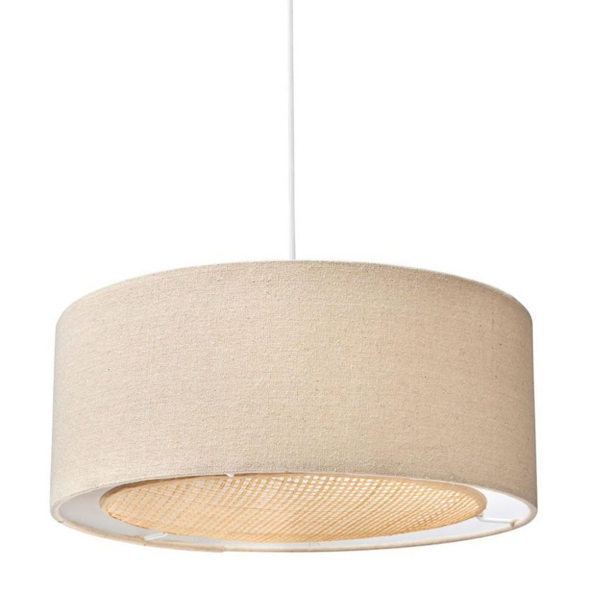 OSTARIA Suspension lin et bambou diamètre 35cm