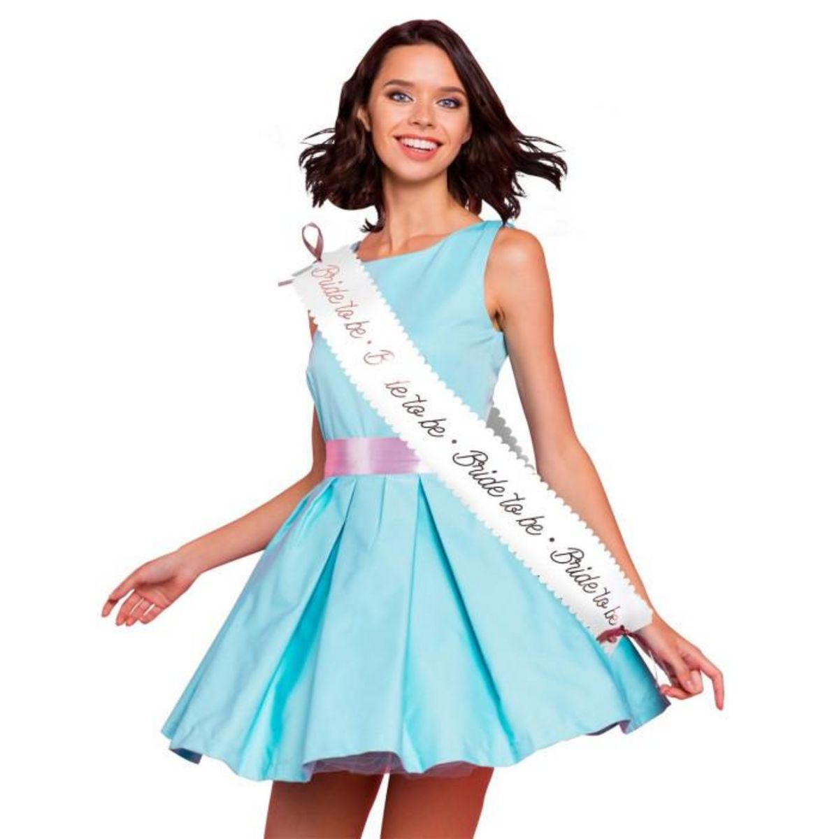 Paris Prix Écharpe en Papier  Bride to Be  80cm Blanc & Rose