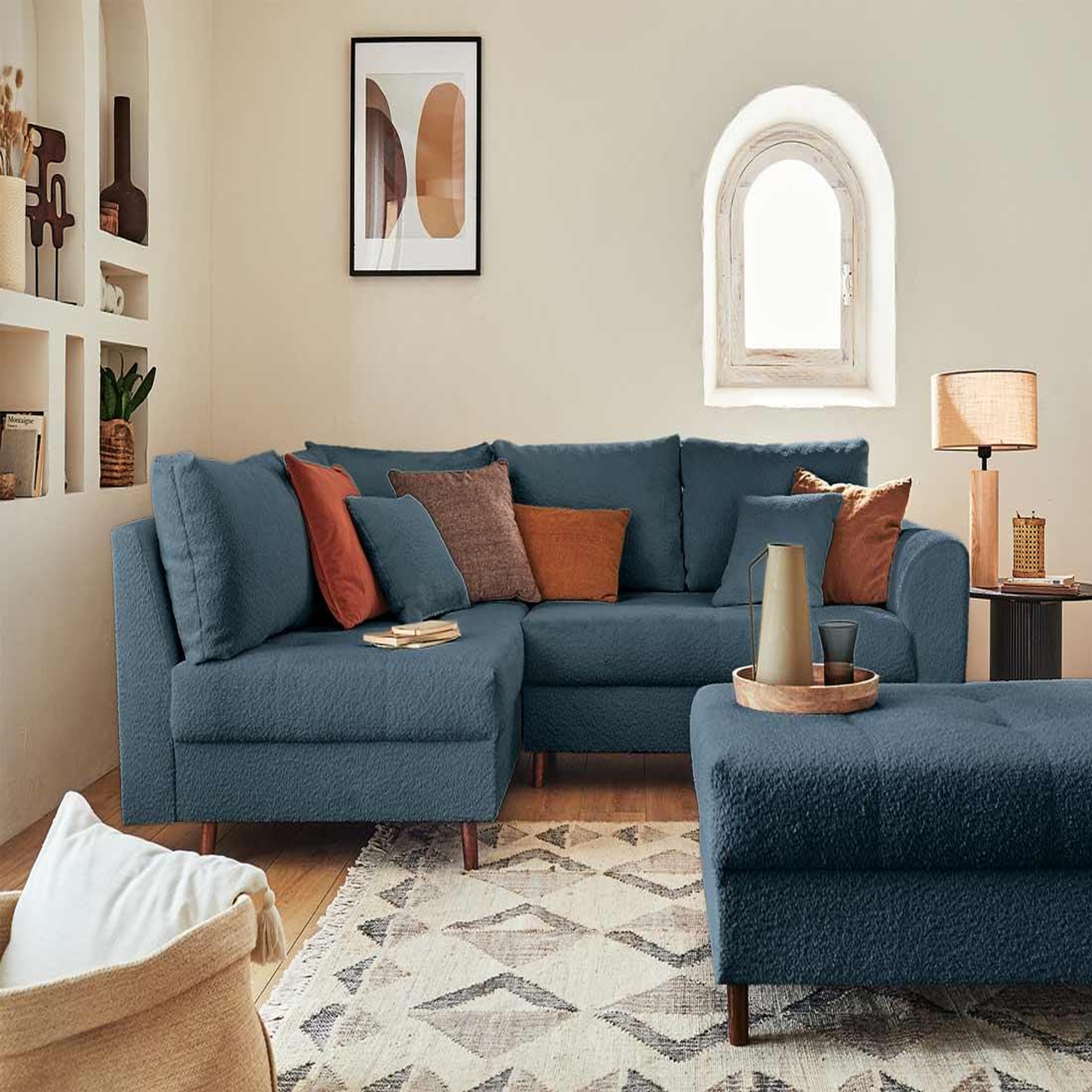 Voir la diapositive 2 : LISA DESIGN Rune - pouf modulable - en tissu bouclette