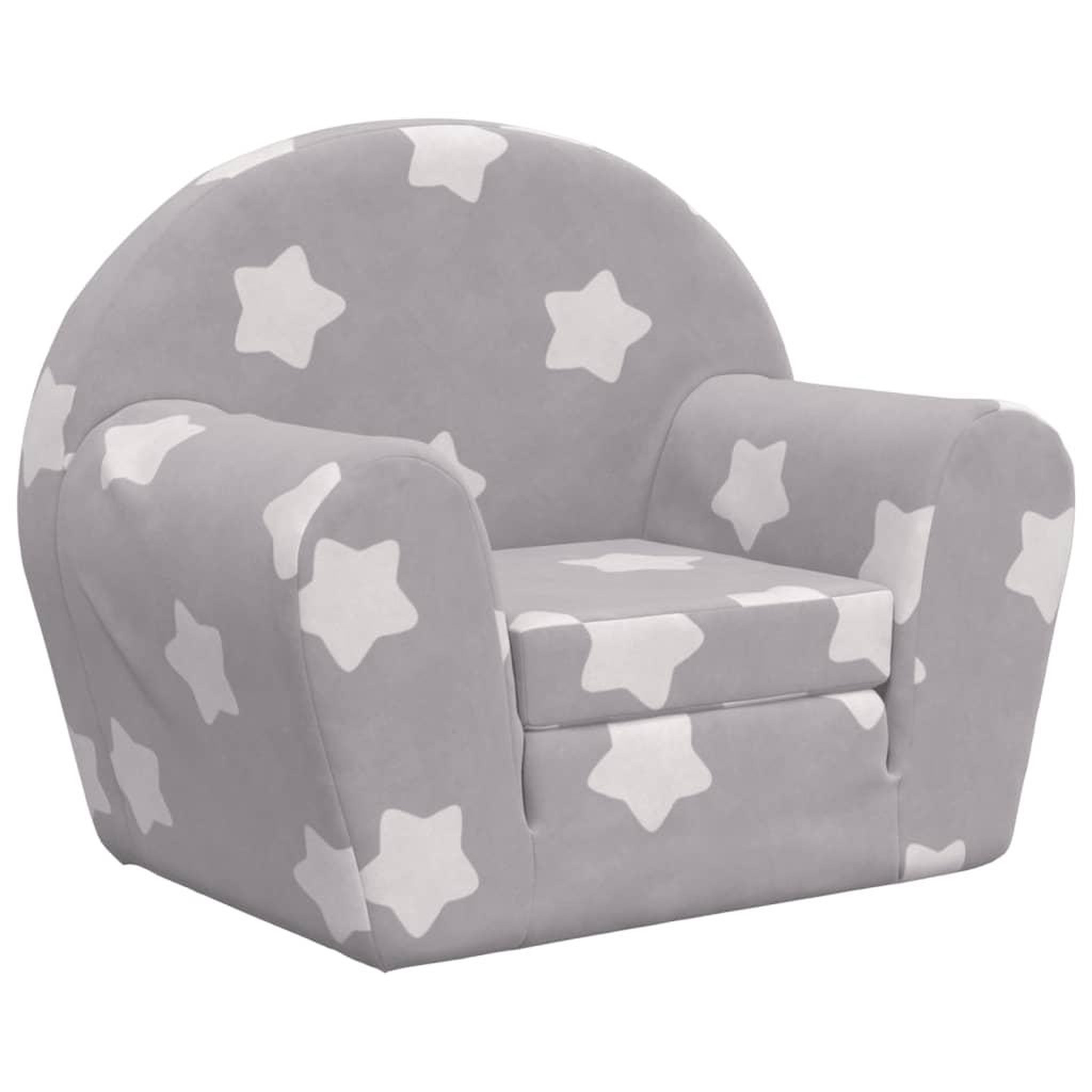 Voir la diapositive 2 : VIDAXL Canape-lit pour enfants gris clair avec etoiles peluche douce