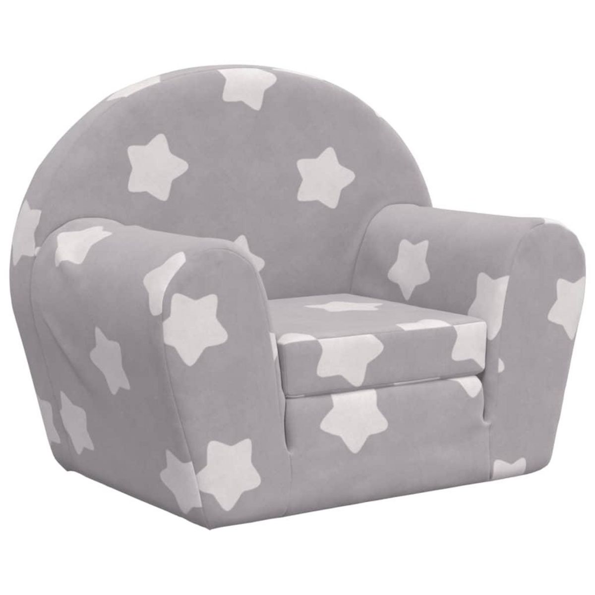 VIDAXL Canape-lit pour enfants gris clair avec etoiles peluche douce