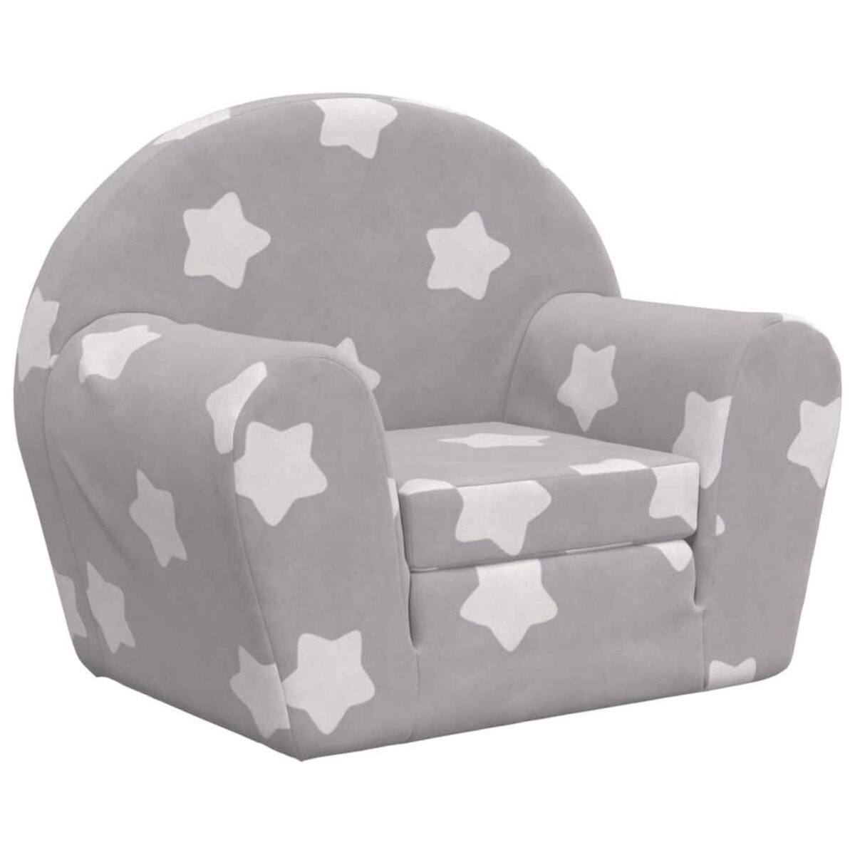 VIDAXL Canape-lit pour enfants gris clair avec etoiles peluche douce