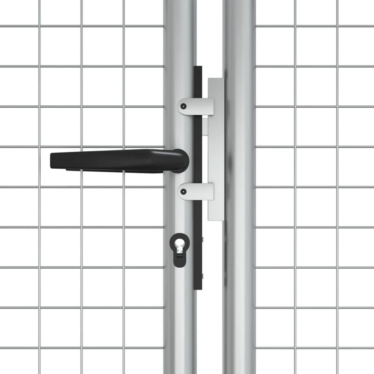 VIDAXL Portail de jardin en acier galvanise 415 x 125 cm Argent