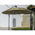 Proloisirs Parasol déporté Pagode - Diamètre 300 cm - Aluminium - Toile taupe