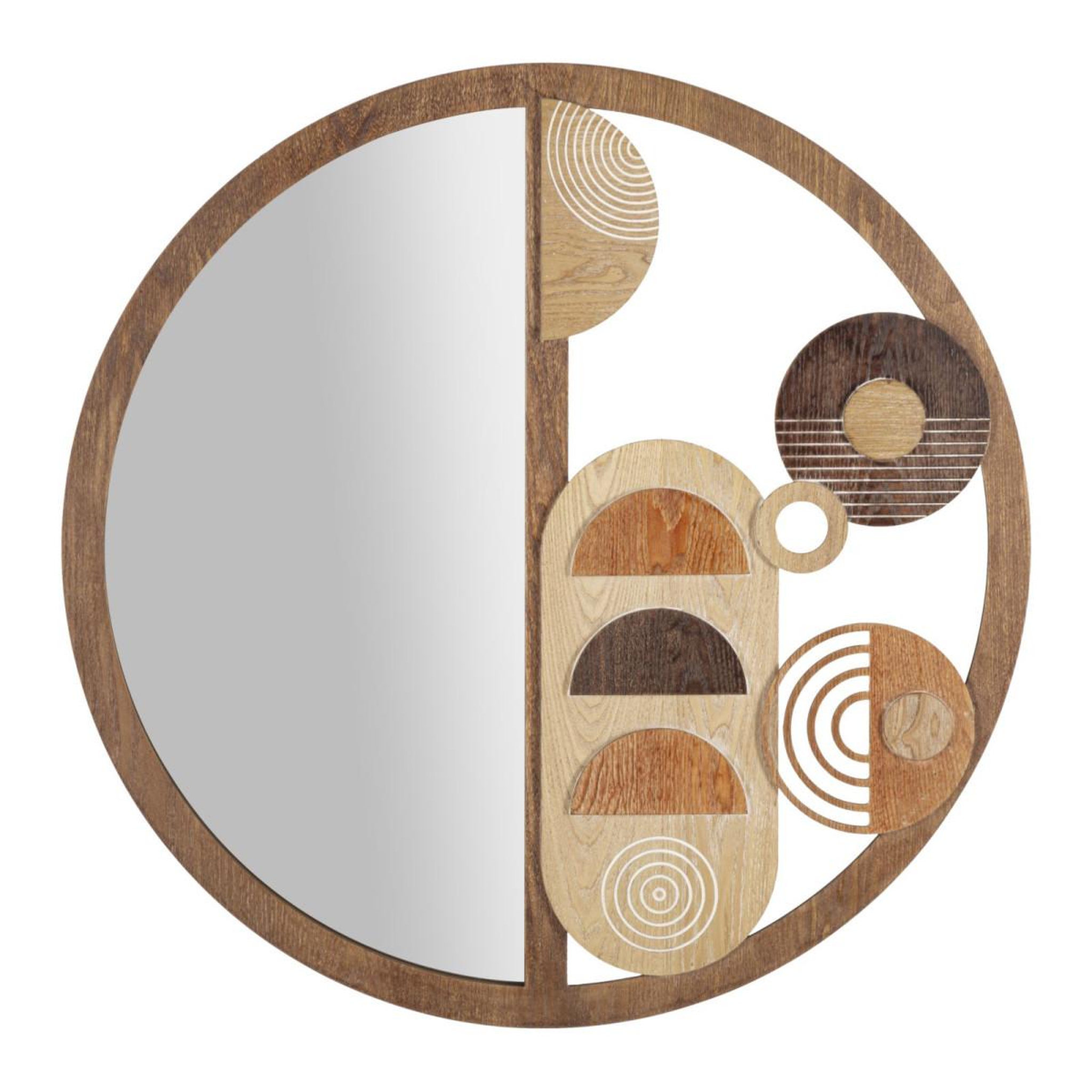 Paris Prix Miroir mural en bois  block  80cm naturel