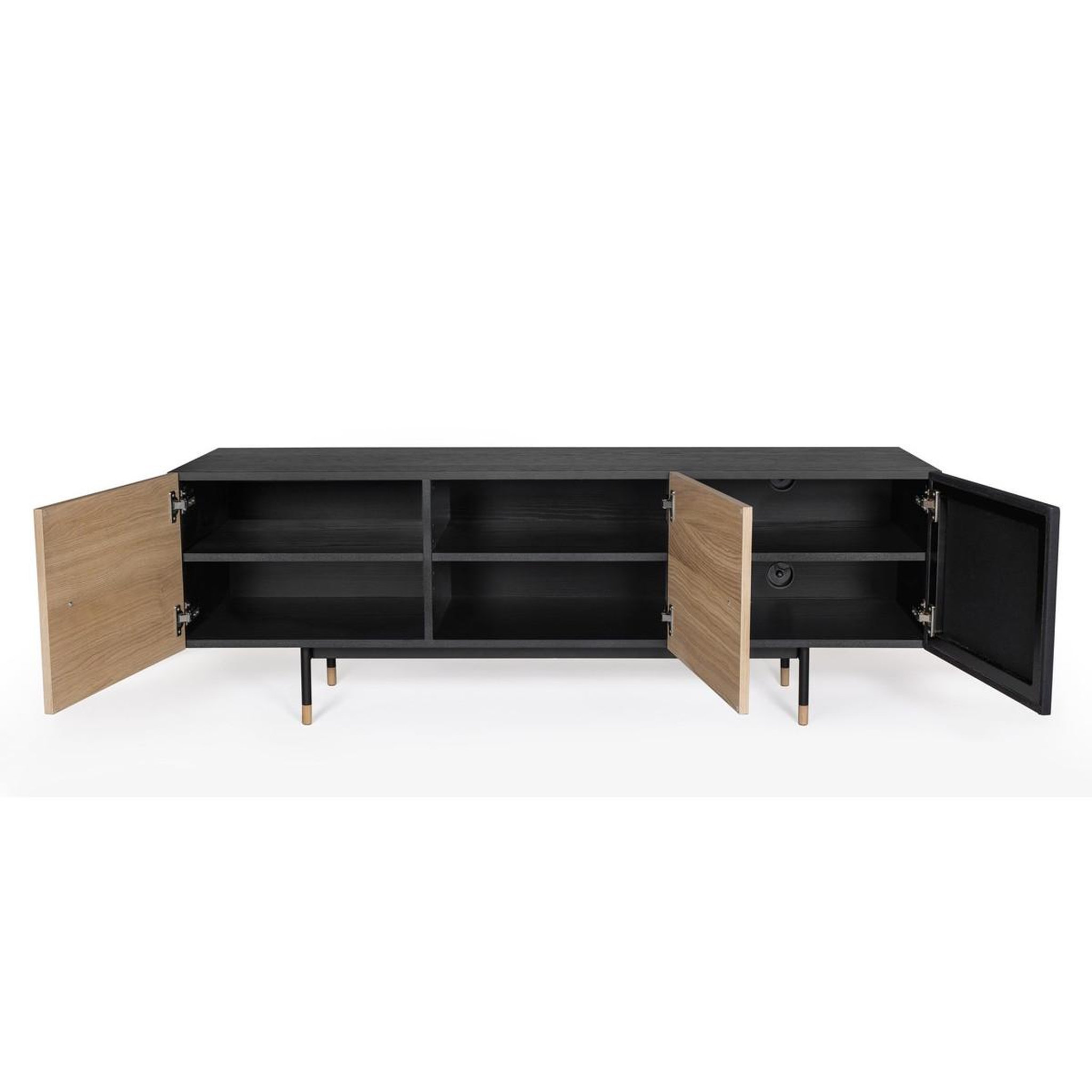 Voir la diapositive 3 : Paris Prix Meuble tv 3 portes  jugend  150cm chêne & noir