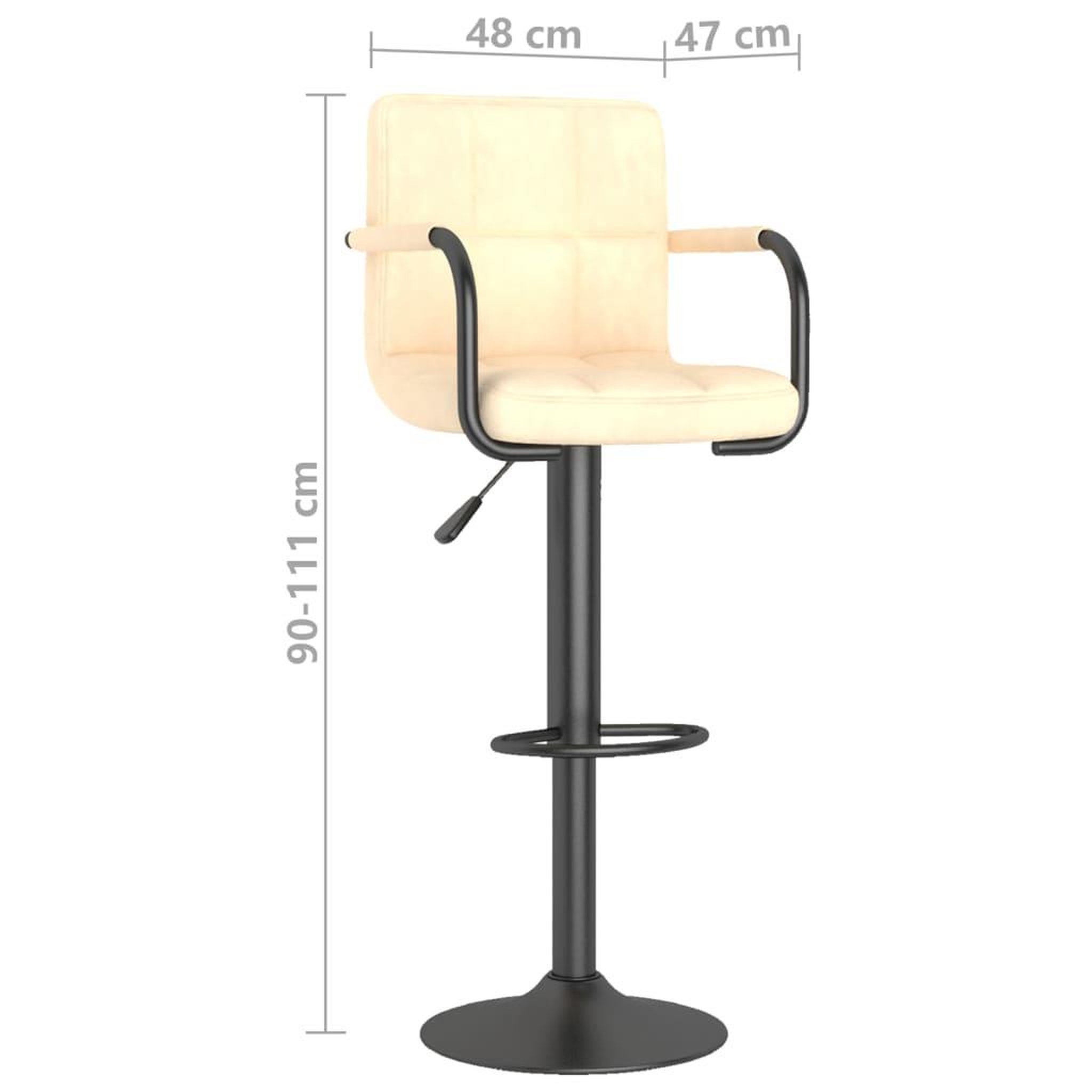 Voir la diapositive 6 : VIDAXL Tabourets de bar lot de 2 creme velours