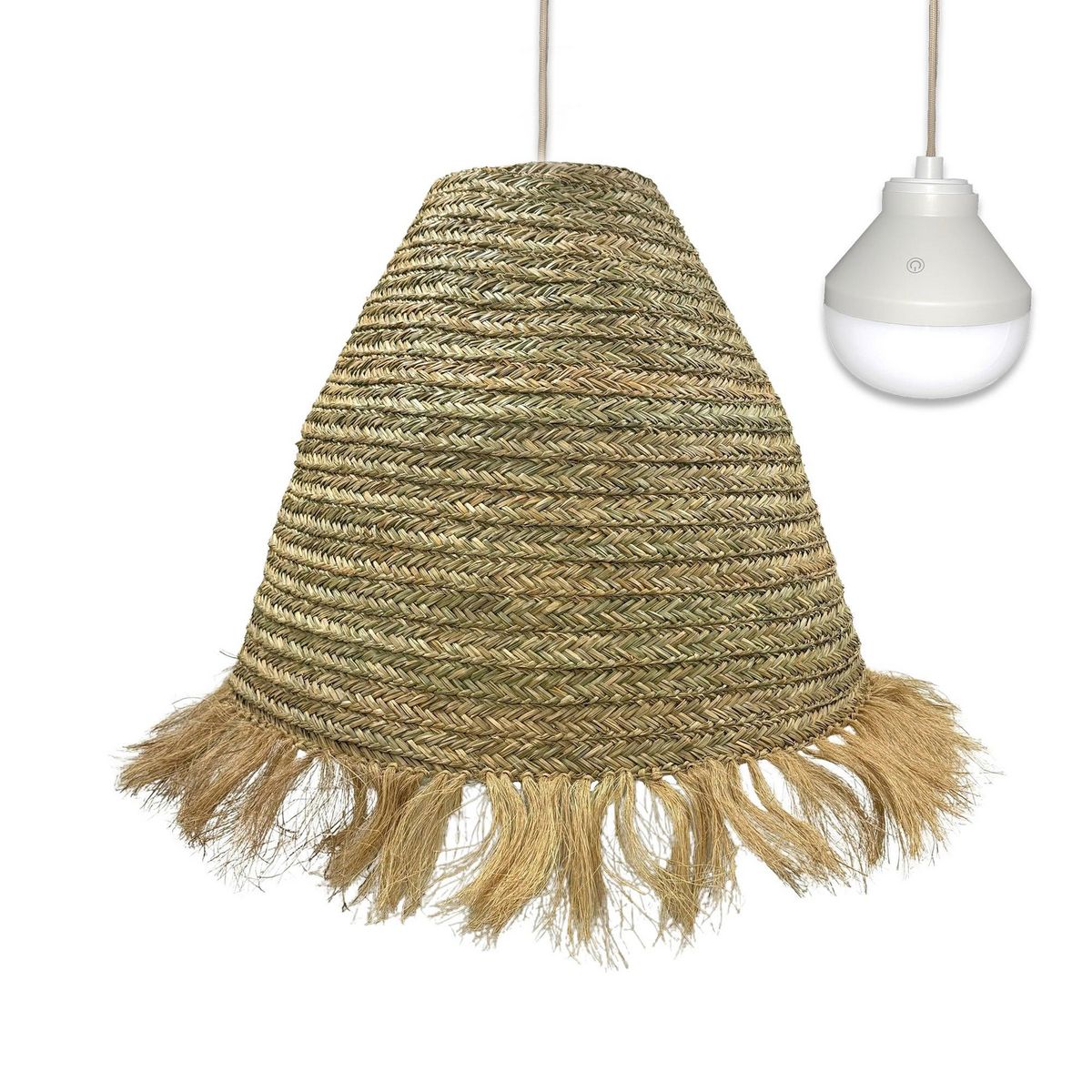 Lumisky Suspension nomade BIG ANAFI Beige Jonc de mer D100 cm