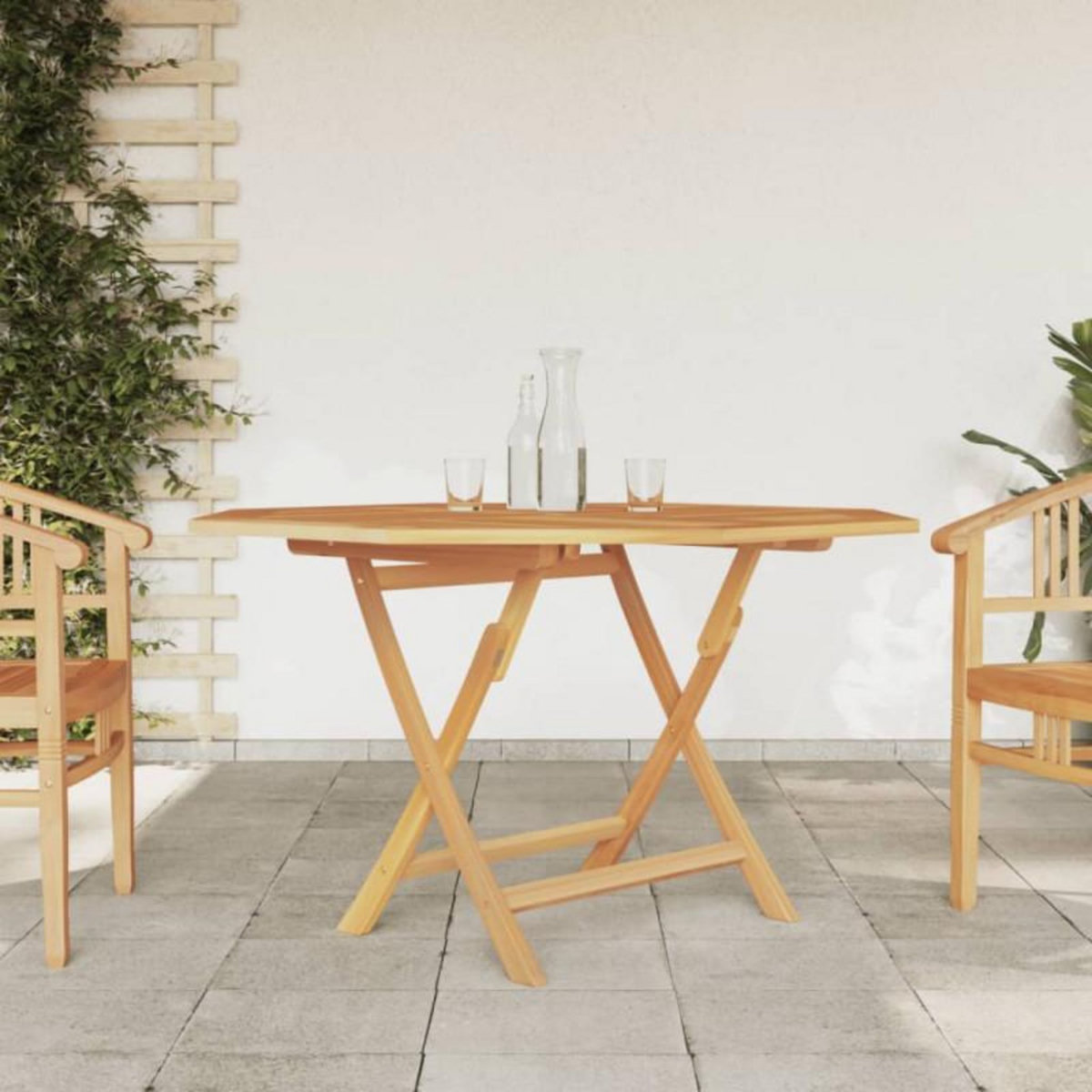 VIDAXL Table pliable de jardin 110x110x75 cm bois massif de teck