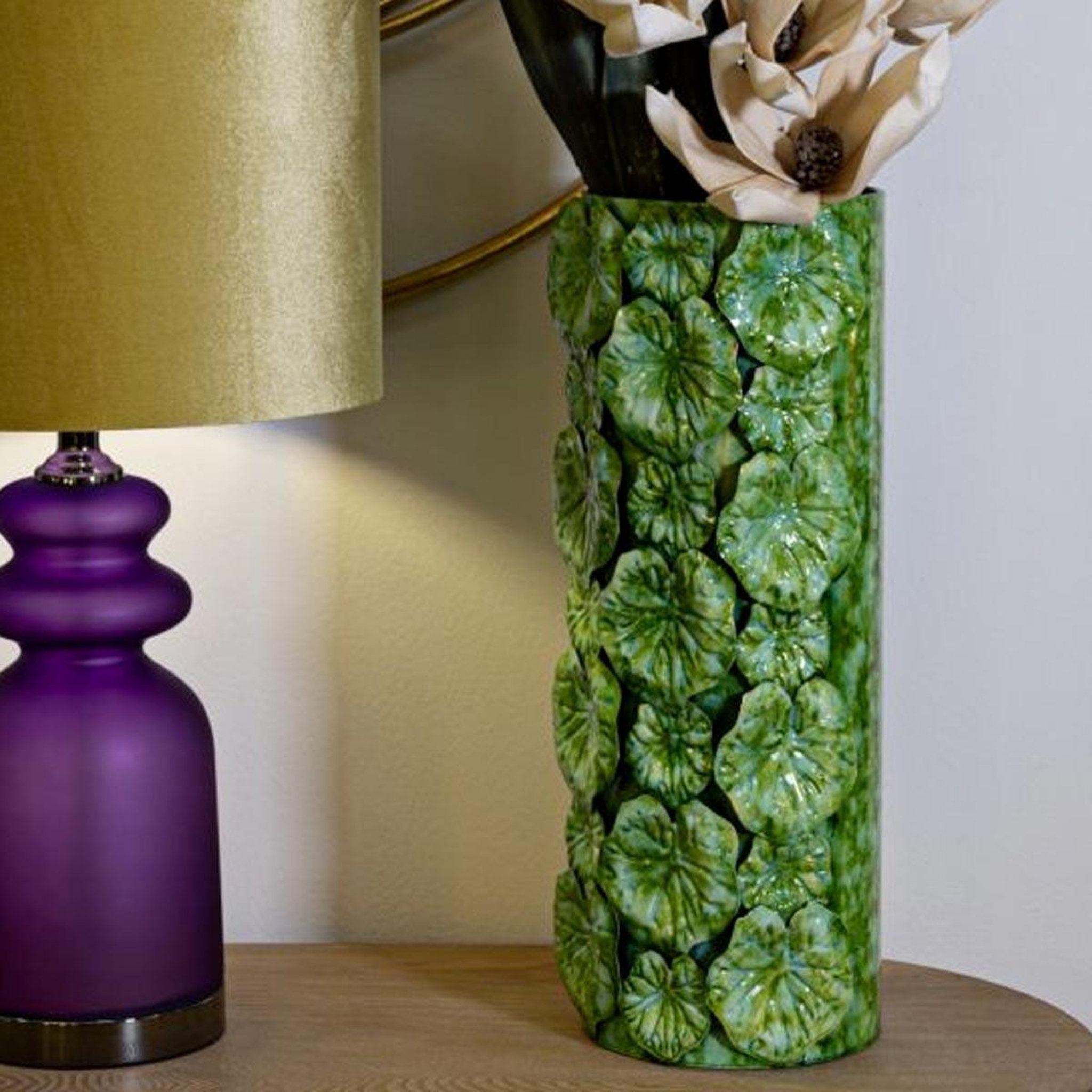 Voir la diapositive 5 : Paris Prix Vase design nénuphar  drop  46cm vert