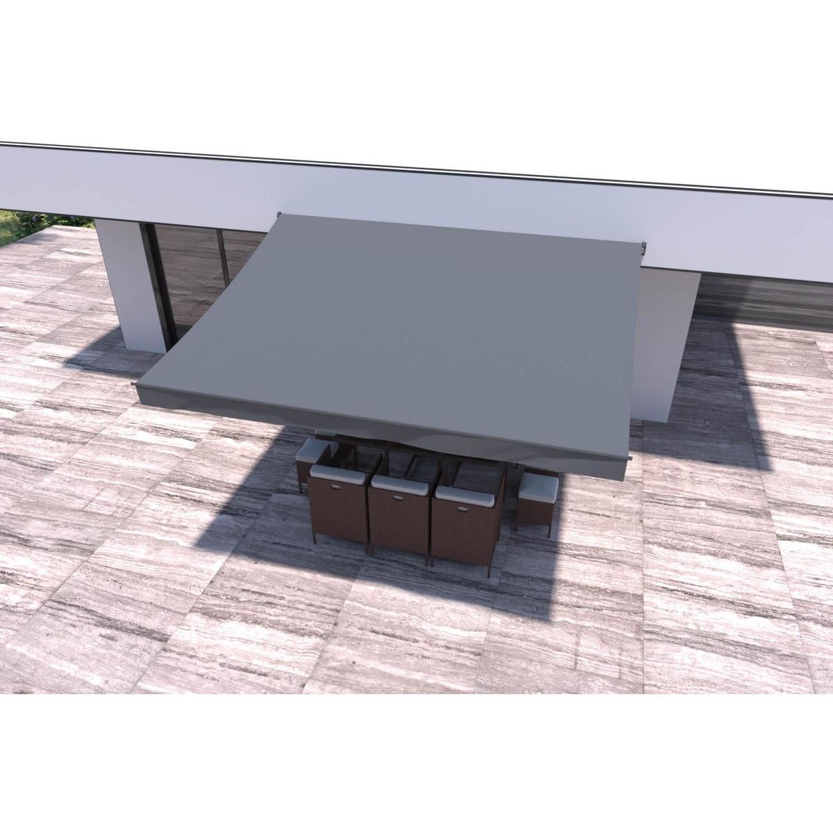 CONCEPT USINE Store banne manuel 4 x 3 m gris ADRO