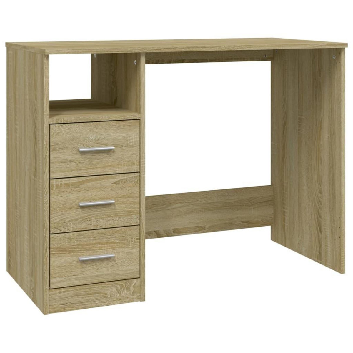 VIDAXL Bureau avec tiroirs Chene sonoma 102x50x76 cm Bois d'ingenierie