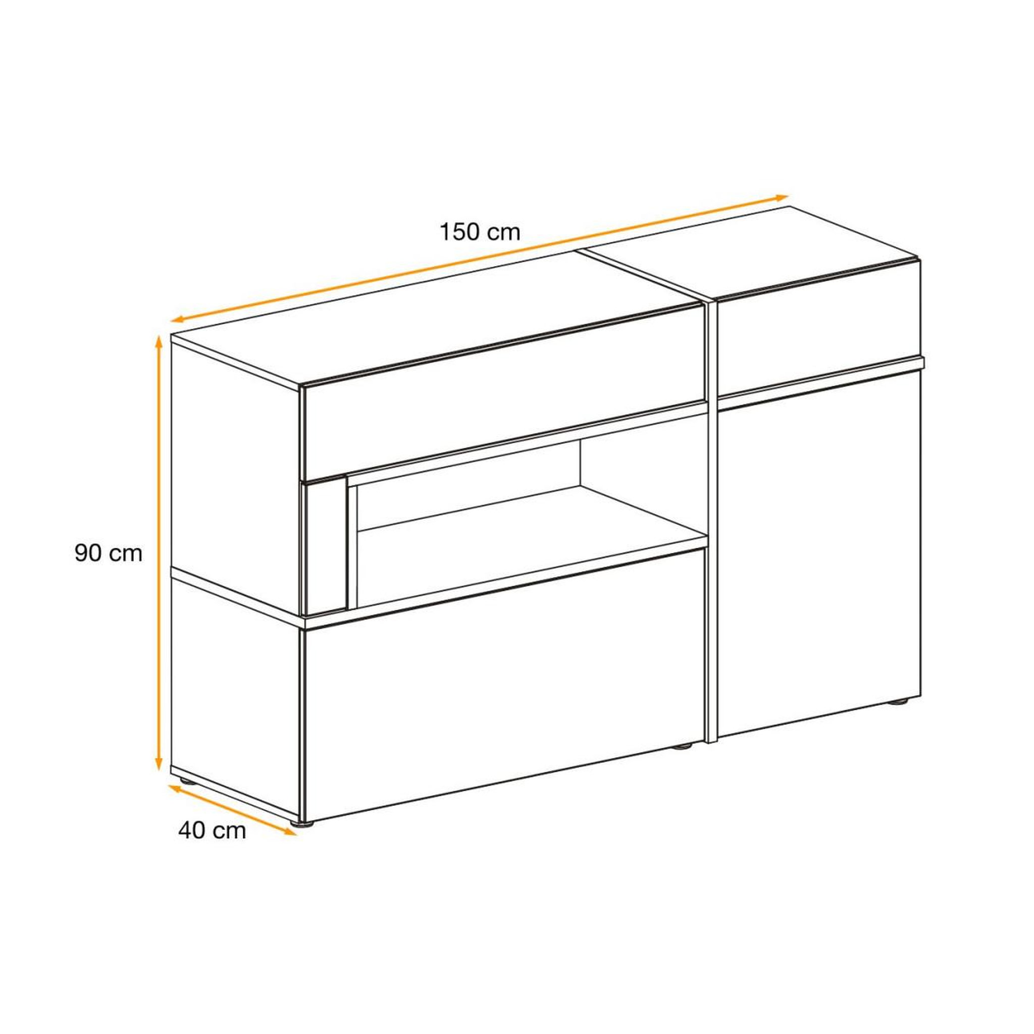 Voir la diapositive 4 : Paris Prix Buffet design led  cross  150cm blanc