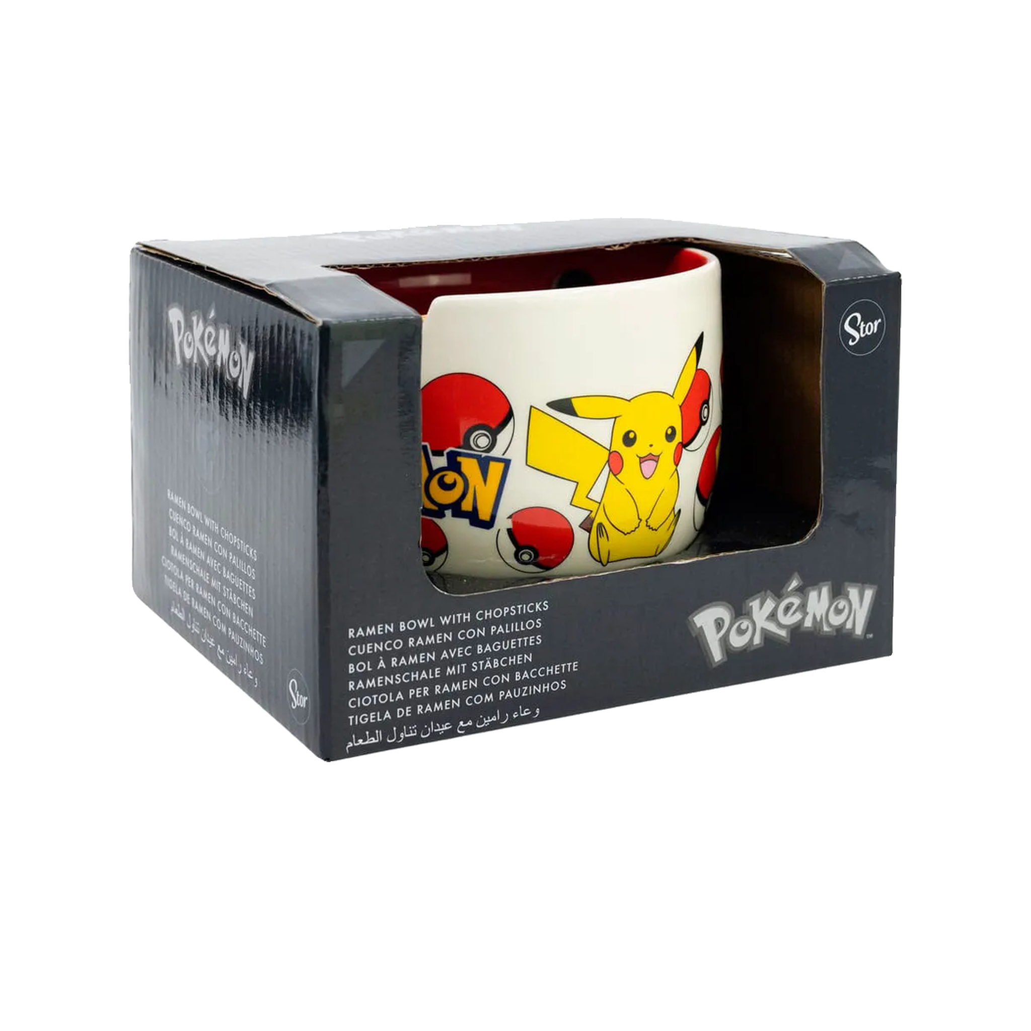 Voir la diapositive 4 : STOR Bol stor pikachu ramen 450 ml avec baguettes