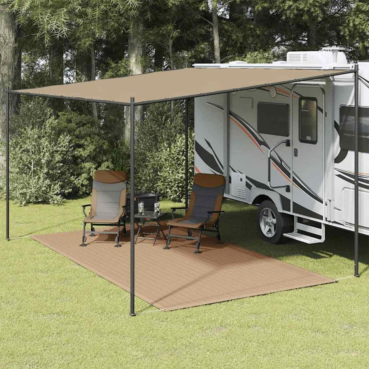 VIDAXL Tapis de tente 200x400 cm Taupe