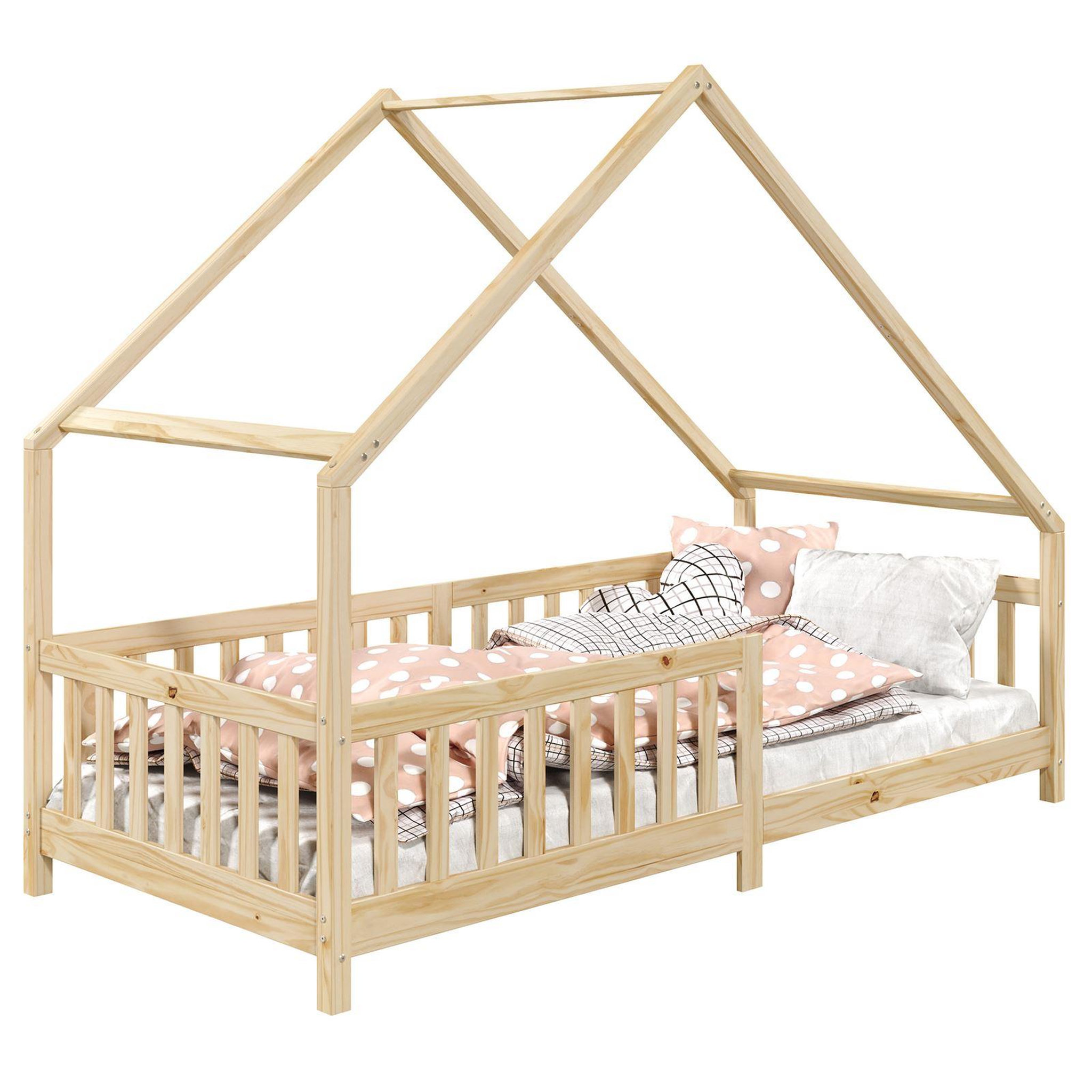 Voir la diapositive 1 : IDIMEX Lit cabane  asymétrique CORA 90 x 200 cm en pin massif