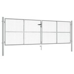VIDAXL Portail de jardin en acier galvanise 415 x 125 cm Argent