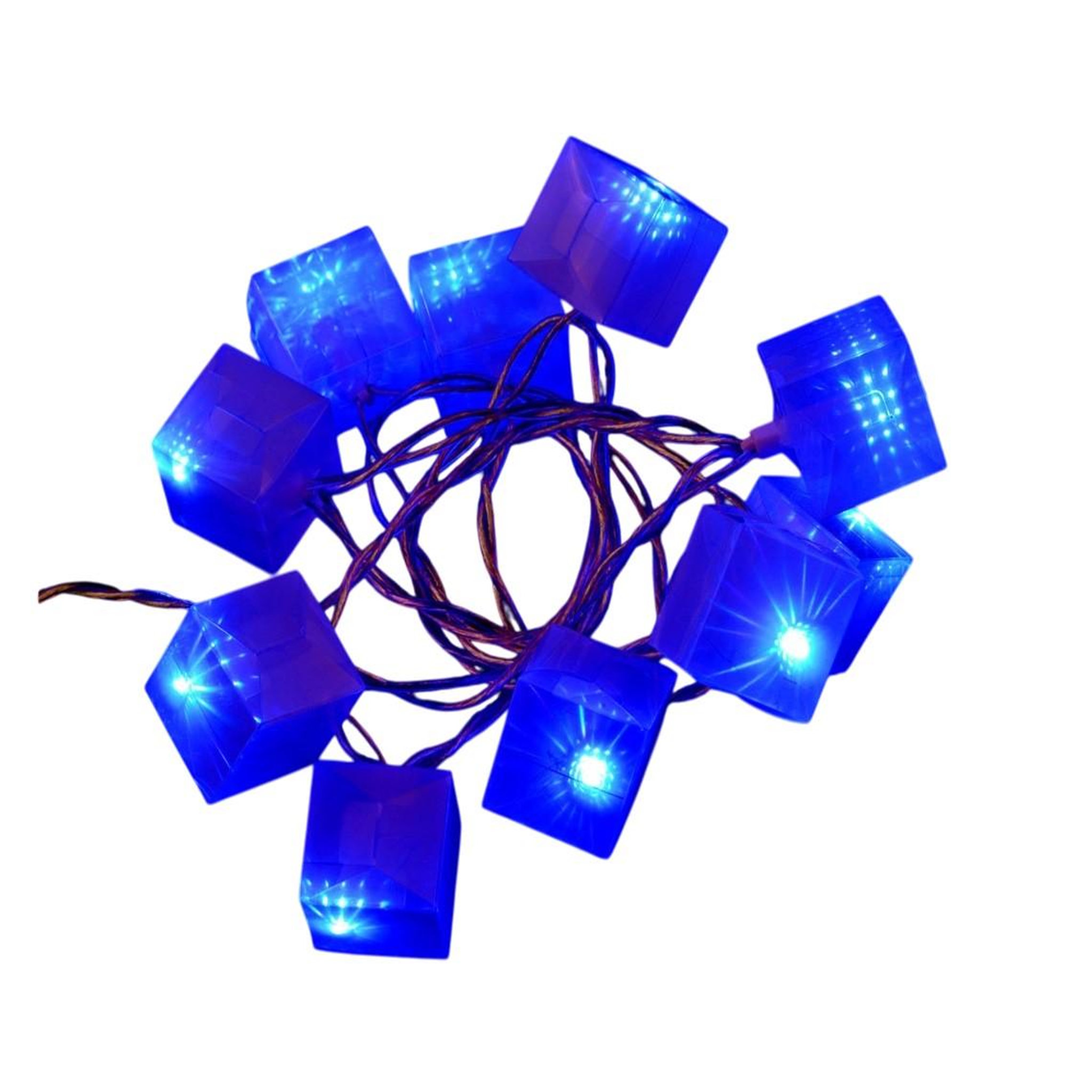 Eden Guirlande électrique cubes lumineux 10 led bleue