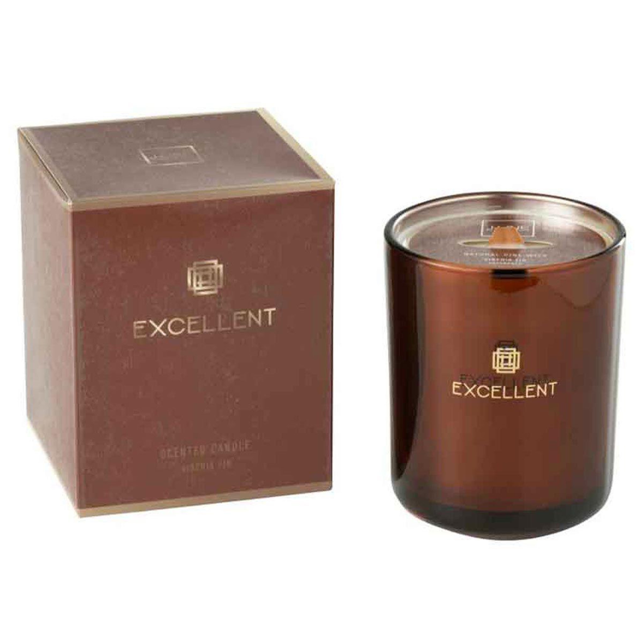 J-LINE Bougie parfumée  excellent  14cm siberia fir marron