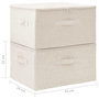 Voir la diapositive 6 : VIDAXL Boîtes de rangement 2 pcs Tissu 43x34x23 cm Creme