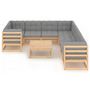 Voir la diapositive 2 : VIDAXL Salon de jardin 9 pcs avec coussins Bois de pin massif