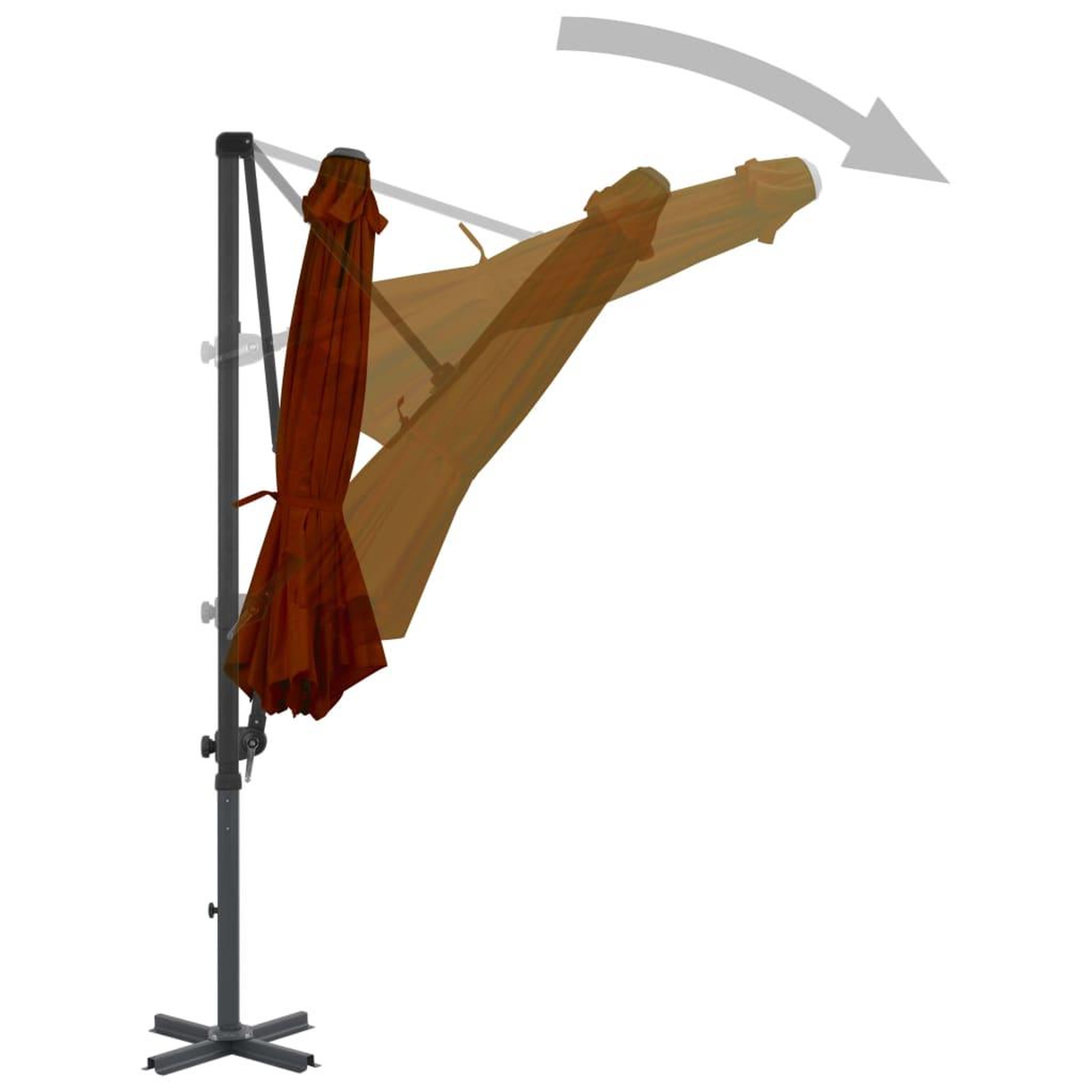 Voir la diapositive 3 : VIDAXL Parasol de jardin en porte-a-faux avec mat en aluminium