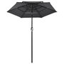 Voir la diapositive 2 : VIDAXL Parasol de jardin a 3 niveaux avec mat en aluminium anthracite