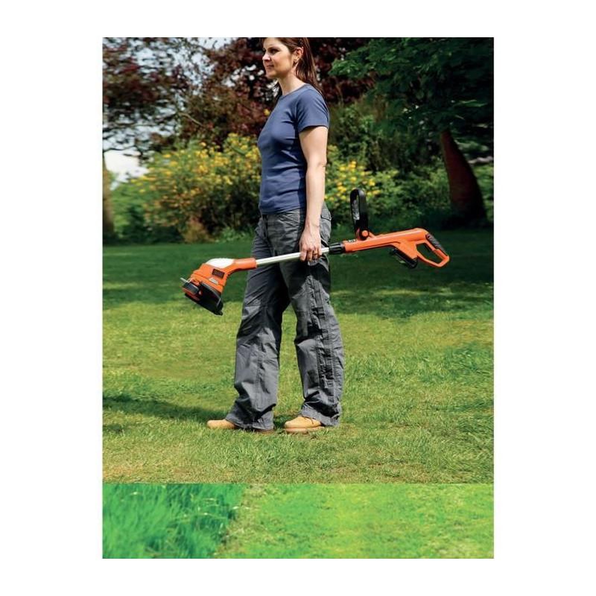 Voir la diapositive 2 : Black et Decker BLACK+DECKER Coupe-Bordure 23 cm 18 V 2 Ah - GLC1823L20-QW - Tete Pivotante 180°