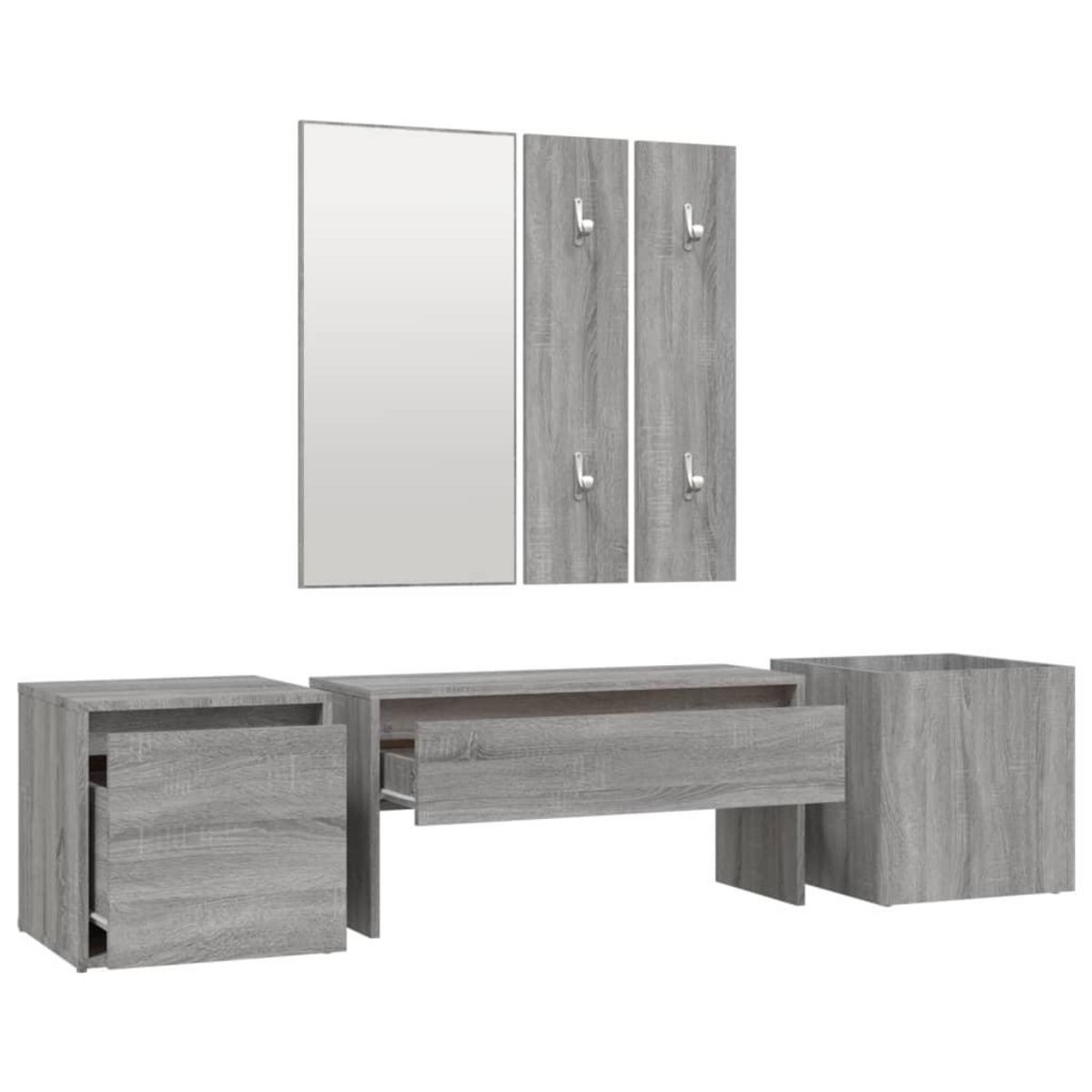 VIDAXL Ensemble de meubles de couloir Sonoma gris Bois d'ingenierie