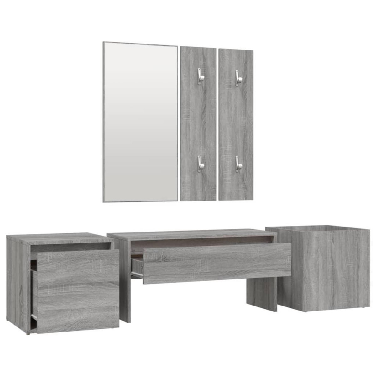 VIDAXL Ensemble de meubles de couloir Sonoma gris Bois d'ingenierie