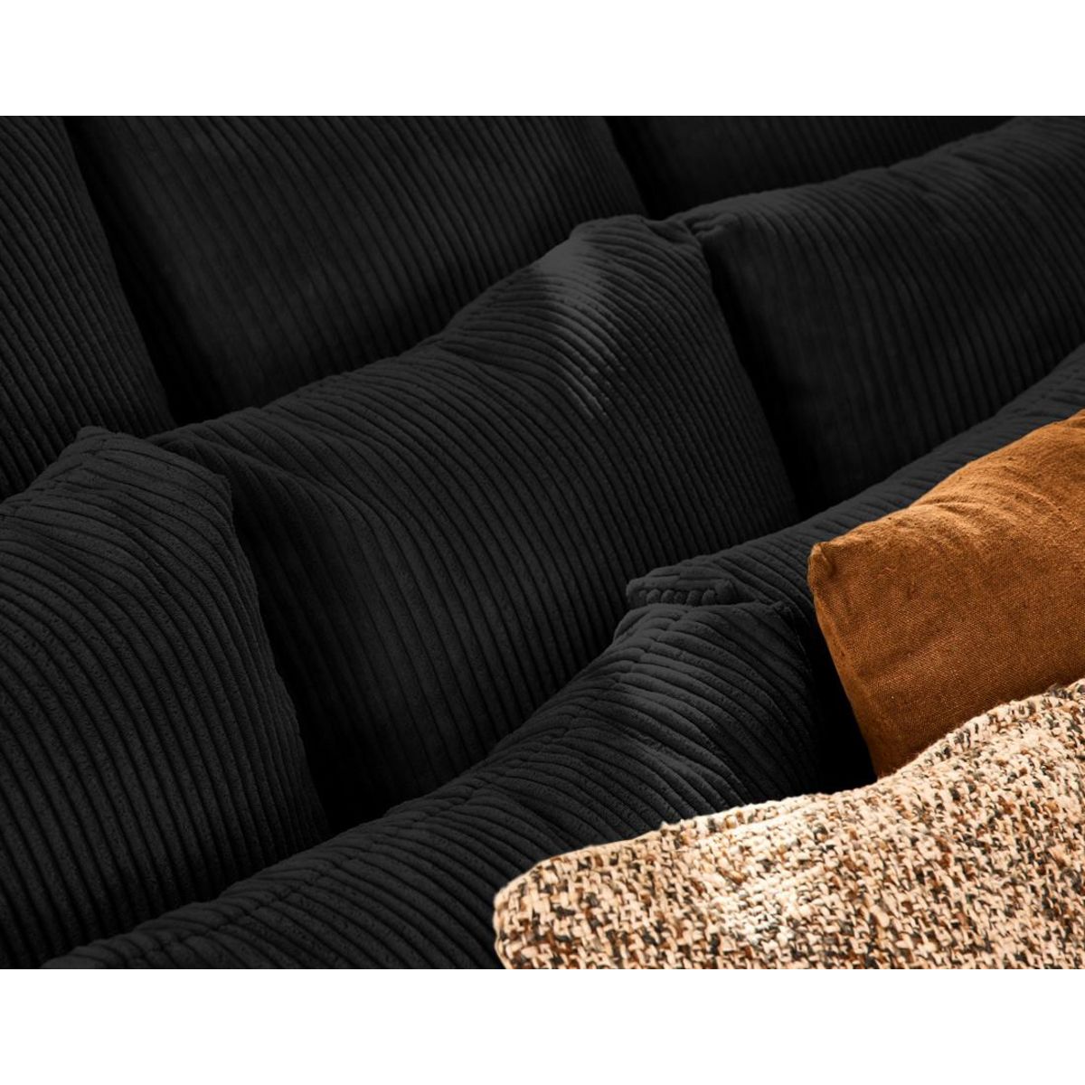 LISA DESIGN Amadora - canapé droit 4 places en velours côtelé