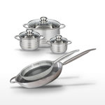 ELO Lot 2 Poêles 28/32 cm & 3 Faitouts 12/14/24 cm Elo Relief Solution