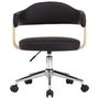 Voir la diapositive 3 : VIDAXL Chaise pivotante de bureau Noir Bois courbe et similicuir
