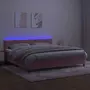 VIDAXL Sommier a lattes de lit avec matelas et LED Rose 200x200 cm