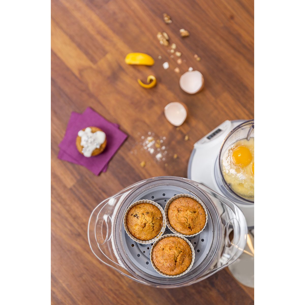 BABYMOOV Robot cuiseur, vapeur mixeur Nutribaby Classic - Cerise